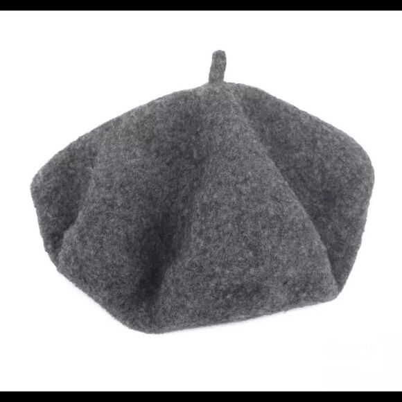 GREY WOOL BERET ONE SIZE - Picture 1 of 2